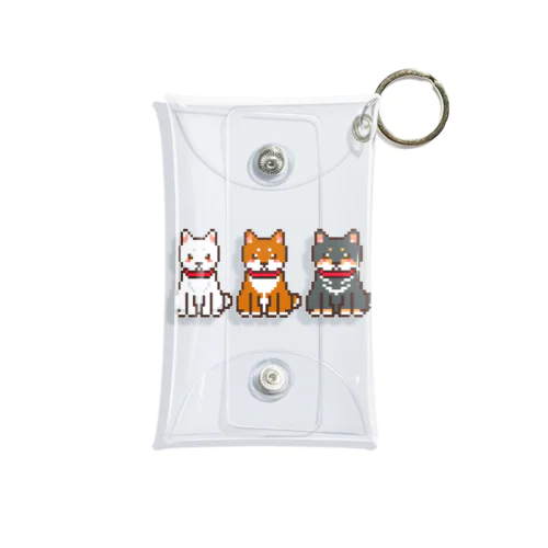 ドット絵三柴犬さん Mini Clear Multipurpose Case