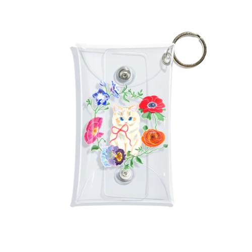 Spring flower & Cat Mini Clear Multipurpose Case