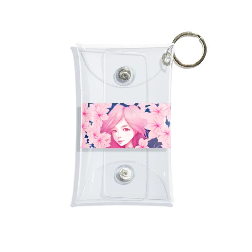 桜と少女 Mini Clear Multipurpose Case