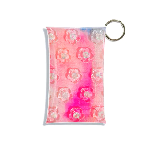 つやつやピンクのお花畑🌷🩵✨ Mini Clear Multipurpose Case