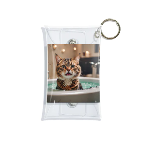 入浴する猫 Mini Clear Multipurpose Case