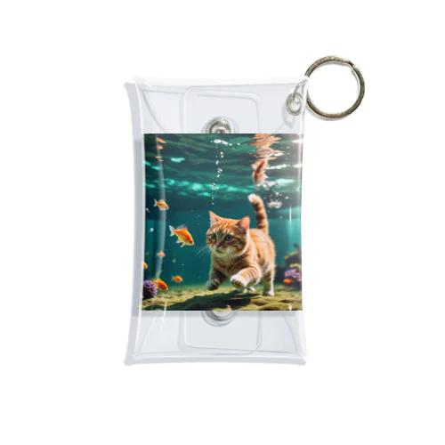 泳ぐ猫グッズ Mini Clear Multipurpose Case