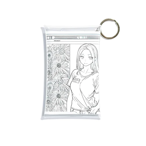 爽やかな女性が描かれた線画 Mini Clear Multipurpose Case