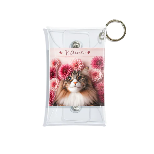 猫とダリア Mini Clear Multipurpose Case