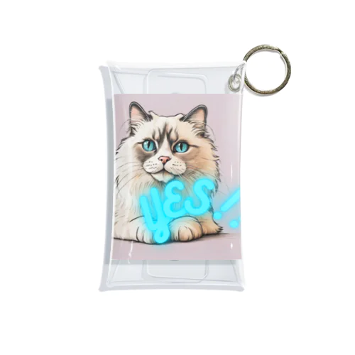 猫　YES！！　おしゃれで前向きっぽい日常アイテム Mini Clear Multipurpose Case