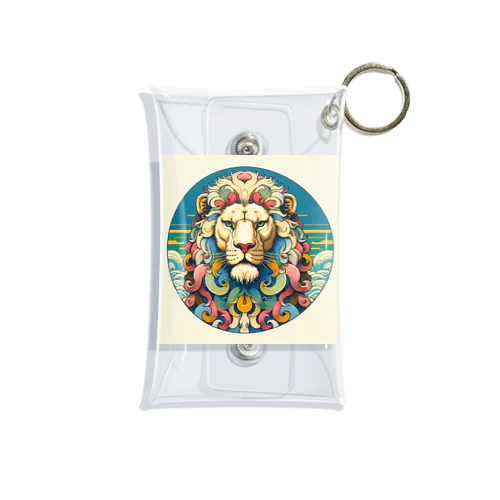 浮世絵風　ライオン（顔）"Ukiyo-e style lion (face)."  "浮世繪風格的獅子（臉）。" Mini Clear Multipurpose Case