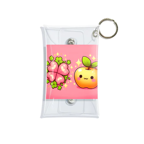 恋愛運アップの金のリンゴとピンクのクローバー Mini Clear Multipurpose Case