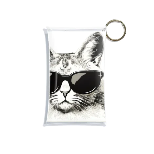 Monochrome Cat Shades ミニクリアマルチケース