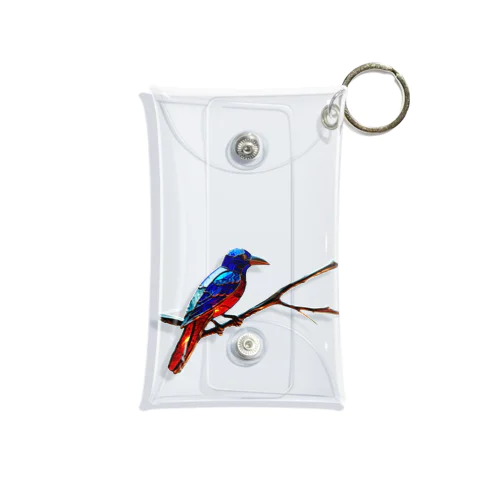 ガラスカラス　stained glass crow  Mini Clear Multipurpose Case