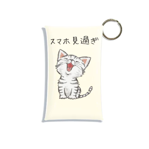 かわいい子猫がスマホ見過ぎ注意 Mini Clear Multipurpose Case