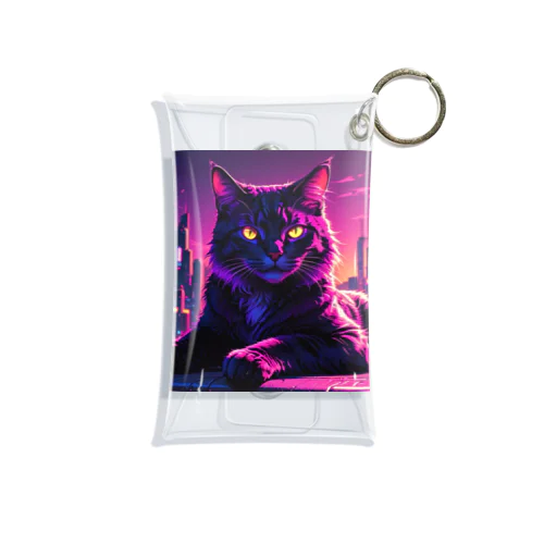 夜の静けさを満喫する猫 Mini Clear Multipurpose Case