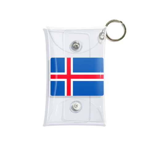 アイスランドの国旗 ミニクリアマルチケース