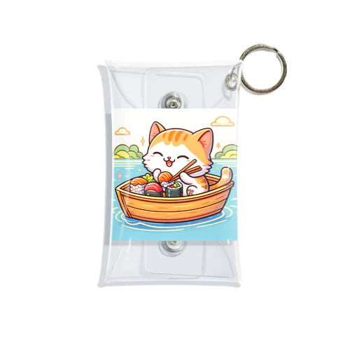 子猫が船で美味しいお魚食べたよ Mini Clear Multipurpose Case