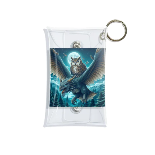 フクロウがドラゴンに乗って大冒険中🦉🐉 Mini Clear Multipurpose Case