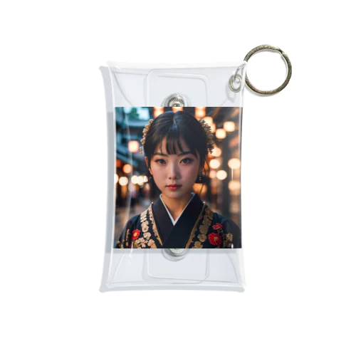 着物の少女 Mini Clear Multipurpose Case