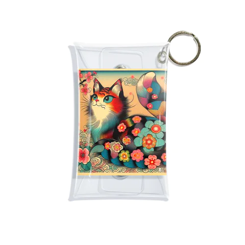 浮世絵風　カラフル猫「Ukiyo-e-style Colorful Cat」「浮世绘风格的多彩猫」 Mini Clear Multipurpose Case