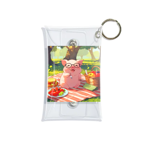 かわいい豚とピクニック Mini Clear Multipurpose Case
