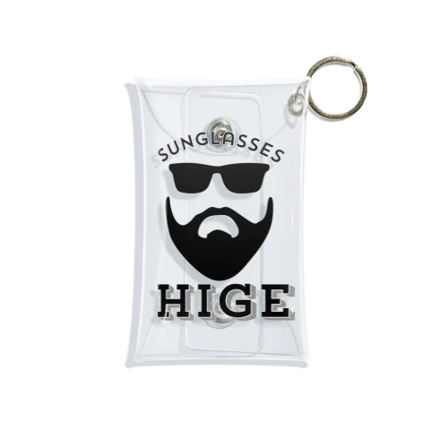 【HIGE】黒ロゴ Mini Clear Multipurpose Case