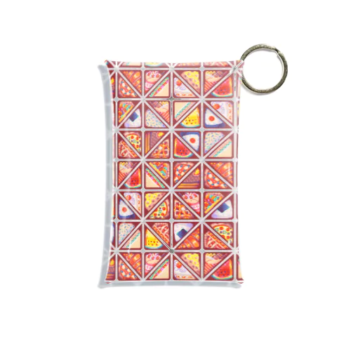 Pixelart graphic “SANKAKU FOODs” レッド Mini Clear Multipurpose Case