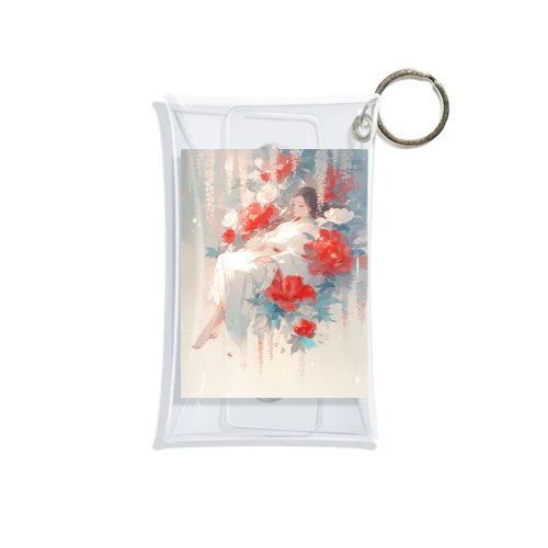 花の空間の中の美女　なでしこ1478 Mini Clear Multipurpose Case