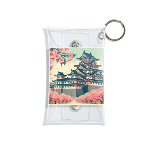 Spring in Himeji, Japan: Ukiyoe depictions of cherry blossoms and Himeji Castle Mini Clear Multipurpose Case