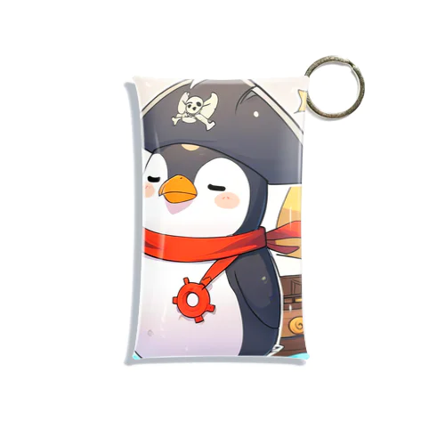 おもちゃの海賊船に乗ったかわいいペンギン ミニクリアマルチケース
