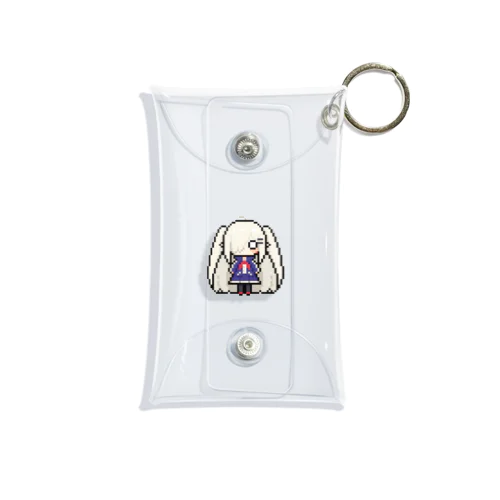 ドット絵の白髪ロング美少女 Mini Clear Multipurpose Case