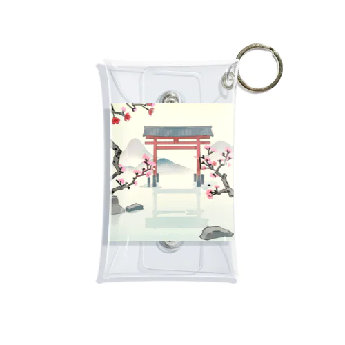 桜と鳥居　ー Cherry Blossoms and Torii ー Mini Clear Multipurpose Case