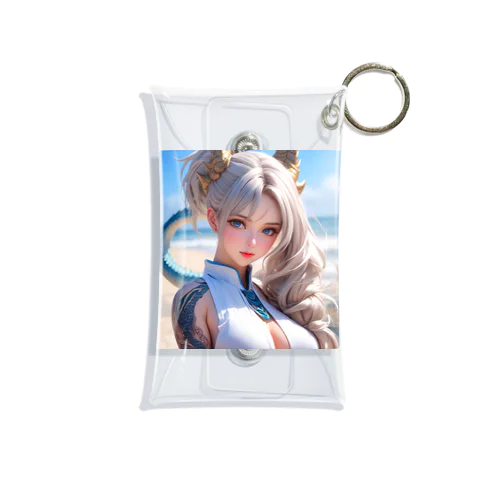 ドラゴン娘 白髪和服美女シリーズ 0004 Mini Clear Multipurpose Case