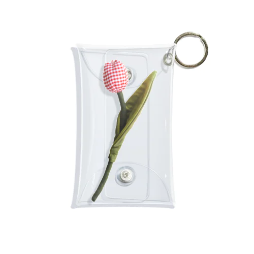 チューリップ・ギンガムチェック赤 Mini Clear Multipurpose Case