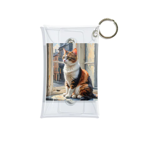 外を見る猫 Mini Clear Multipurpose Case