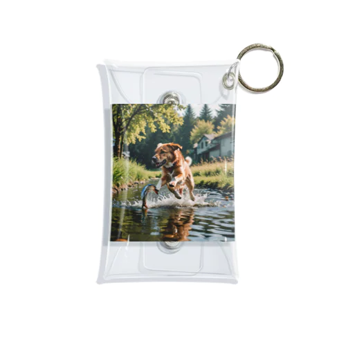 水辺を走る犬 dog runnning on the water Mini Clear Multipurpose Case