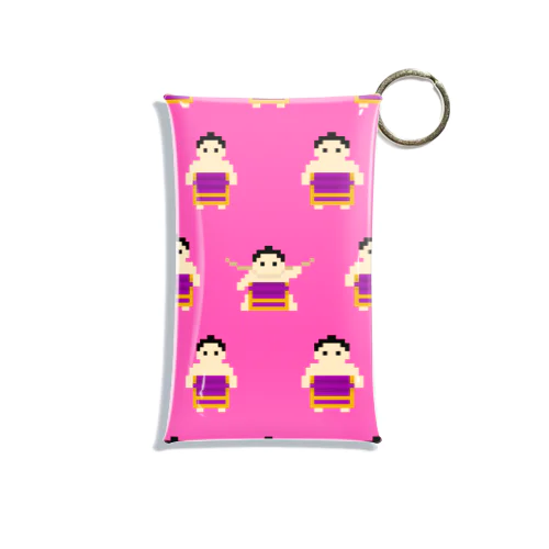 相撲好きさんのためのドット絵（ピンク） Mini Clear Multipurpose Case