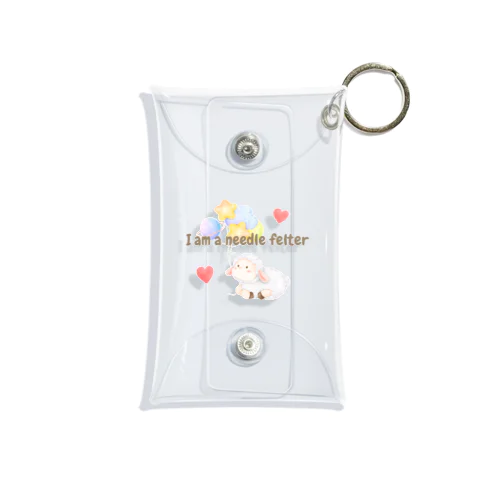 羊毛フェルト好きさんに贈る I am ニードルフェルター I love ニードルフェルト グッズ Mini Clear Multipurpose Case