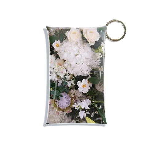 白いお花 Mini Clear Multipurpose Case