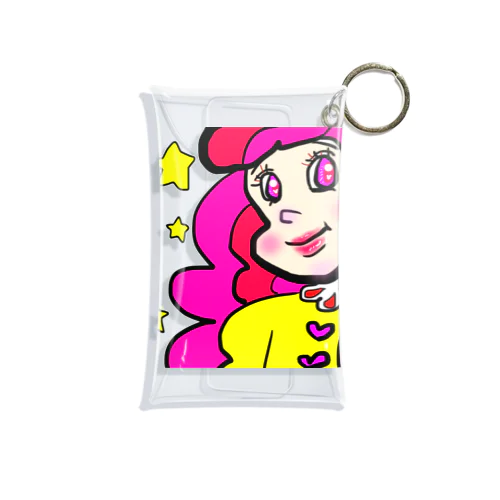 ピンク色のハッピーガール☆ Mini Clear Multipurpose Case