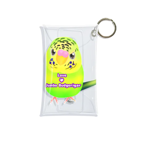 うるうる黄緑ジャンボ ロゴ入り① Mini Clear Multipurpose Case