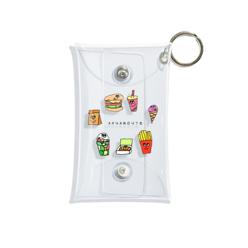 akuaroute ファストフード柄 Mini Clear Multipurpose Case