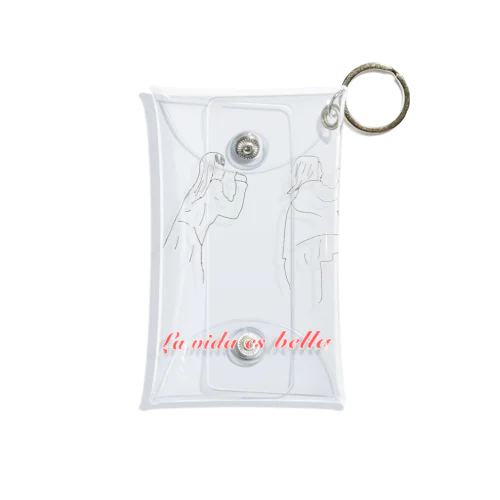 西語プリント『人生は美しい』 Mini Clear Multipurpose Case