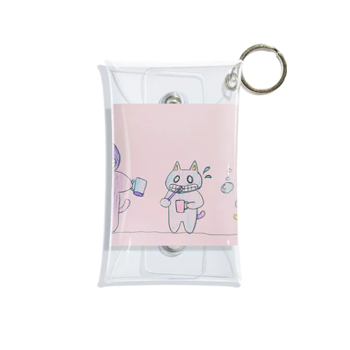 歯磨き猫親子 Mini Clear Multipurpose Case