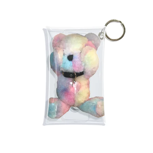 Peek-a-boo Teddy rainbow Mini Clear Multipurpose Case