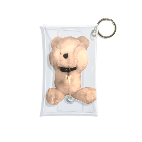 Peek-a-boo Teddy sepia Mini Clear Multipurpose Case