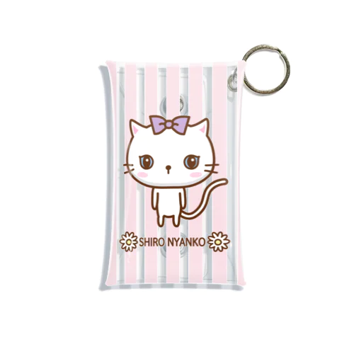 白にゃんこ Mini Clear Multipurpose Case