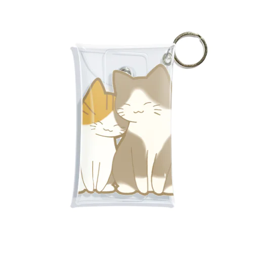 仲良し猫　縞三毛&白黒ハチワレ Mini Clear Multipurpose Case