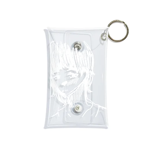 ふてくされ女の子(白) Mini Clear Multipurpose Case