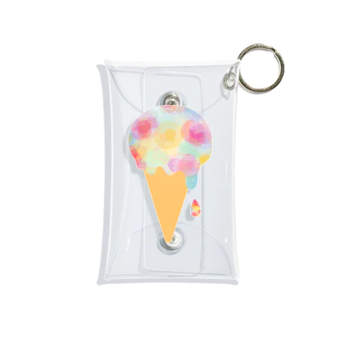 水彩混色「ice cream」 Mini Clear Multipurpose Case