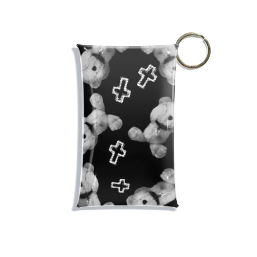 Peek-a-boo CROSS Teddy Monochrome Random Mini Clear Multipurpose Case