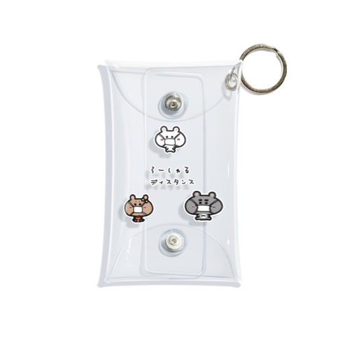 くまコロりん『そーしゃるディスタンス』 Mini Clear Multipurpose Case