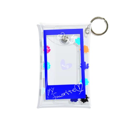 ポラロイド風　推し色　BLUE Mini Clear Multipurpose Case