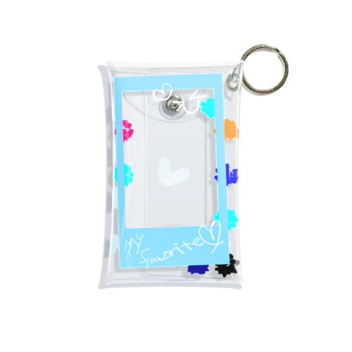 ポラロイド風　推し色らいとぶるー！ Mini Clear Multipurpose Case